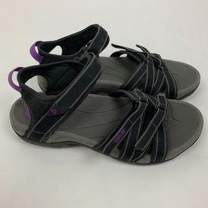 TEVA TIRRA Black Gray Hiking Athletic Sandals 8